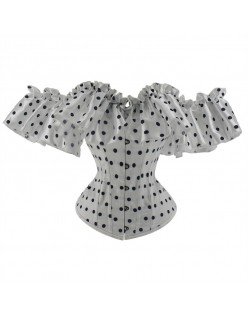 Vintage Korsetti Olkapäältä Pois Korsettilingerie Polkadot Korsettitoppi
