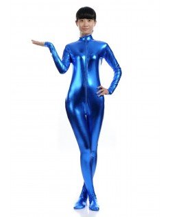 Morph Asut Ilman Huppua Naisille Kiiltävä Metalli Asu Sininen
