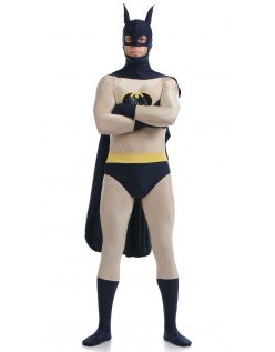 Klassinen Batman Asu Aikuisille Kiiltävä Spandex Supersankariasu