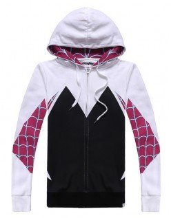 Spider Gwen Asu Supersankari Spidergirl Asu Takki Hupullinen Vetoketjullinen Collegepaita