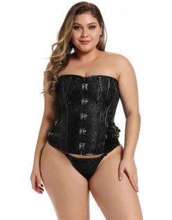Viktoriaaninen Korsetti Musta Brocade Steampunk Goottilainen Korsetti