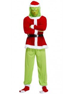 Aikuisille Grinch Hauska Joulupukin Asu Naamiolla