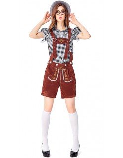 Baijerilaiseen Oktoberfest Lederhosen Asut Naisille Tirolilaisasu Musta Ruskea
