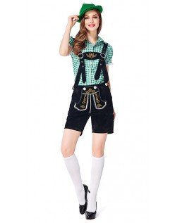 Baijerilaiseen Oktoberfest Lederhosen Asut Naisille Tirolilaisasu Vihreä Musta