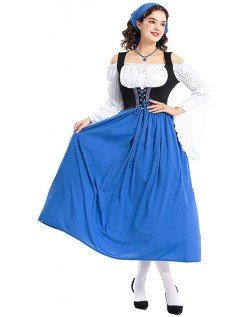 Miss Swiss Oktoberfest Asu Naiselle Sininen Tirolilaismekko Pitkä Sisäkkö Asu