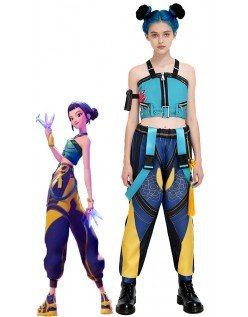 Deluxe Kpop Demon Hunters Zoey Asu Aikuisille ja Lapsille K-Pop Demon Hunters Asut Zoey Peruukki