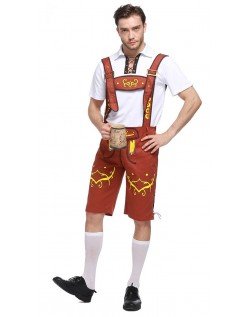 Baijerin Oktoberfest Lederhosen Miehille Housut Keltainen