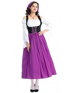 Miss Swiss Oktoberfest Asu Naiselle Violetti Tirolilaismekko Pitkä Sisäkkö Asu