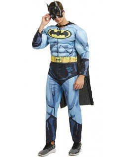 Sininen Batman Asu Aikuisille Lihaspuku Naamiaisasu
